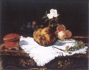 Brioche with flower and fruits